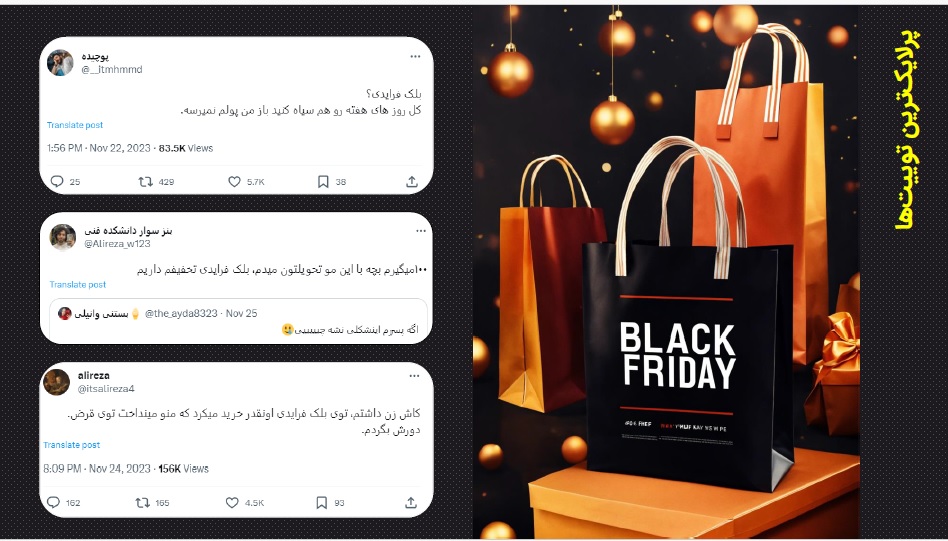 بلک فرایدی 5 سامانه سوشال لیسنینگ هشتگ |رصد و تحلیل اخبار| مدیریت بحران| پایش و تحلیل شبکه های اجتماعی